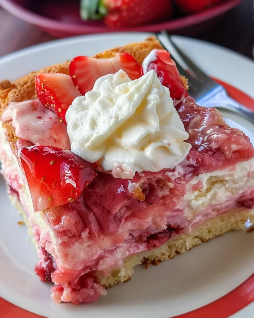 Strawberry Earthquake Cake 