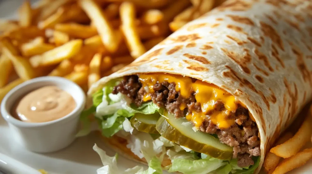 Big Mac Tortilla Wrap Being Folded