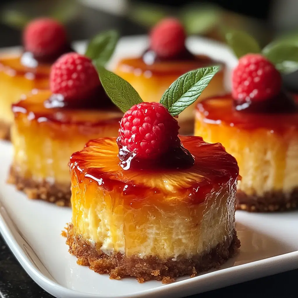 Mini Pineapple Upside-Down Cheesecakes