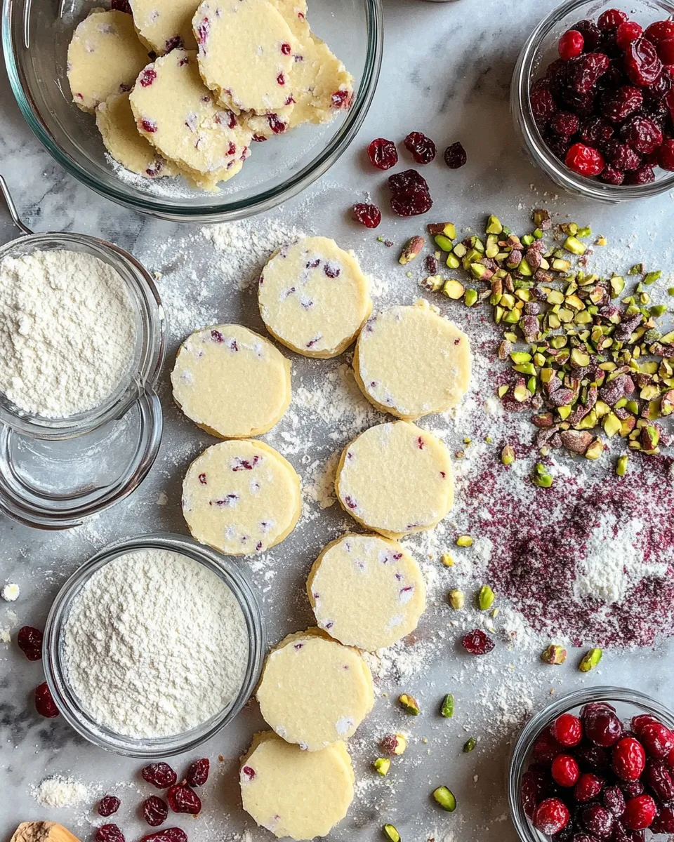Ingredients for Indulge in Festive Flavors with Cranberry Pistachio Shortbread Treats