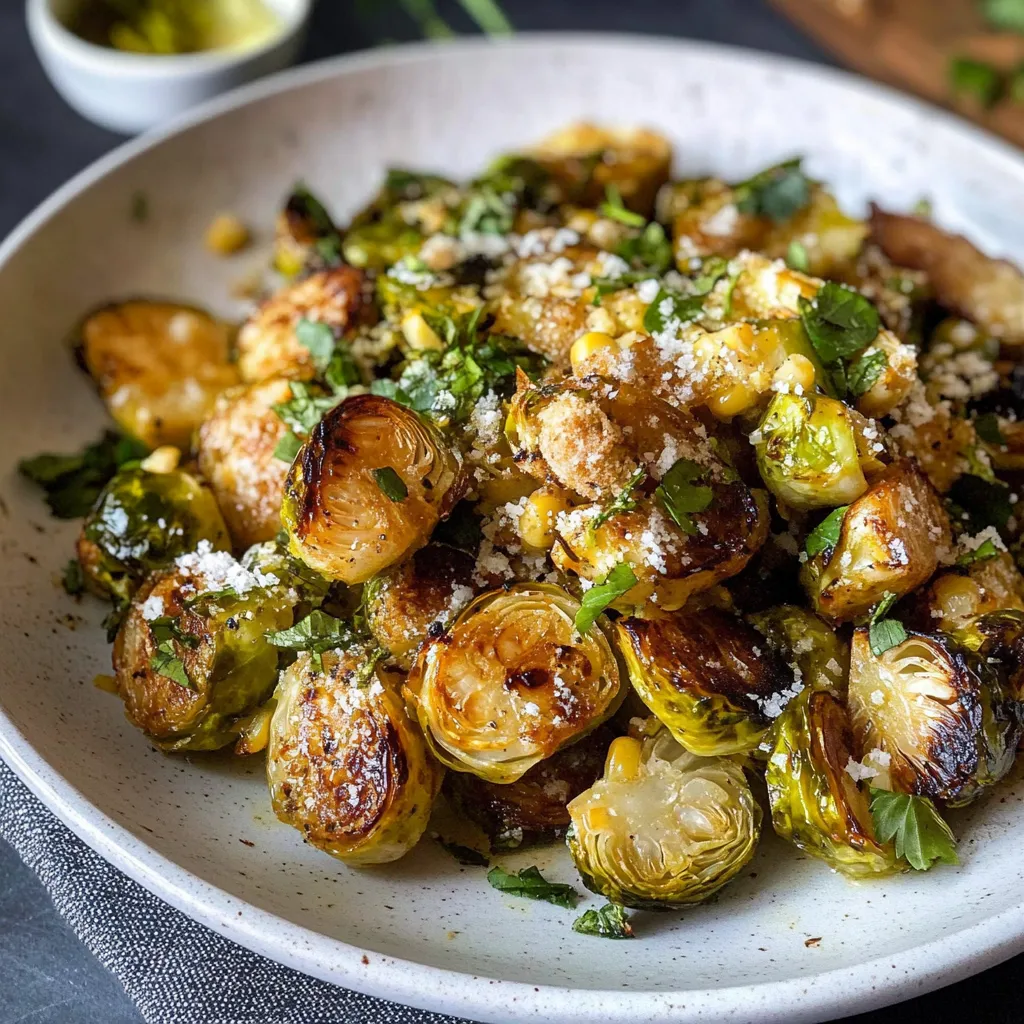 Photo of featured for Savor the Fusion: Mexican Street Corn Brussels Sprouts Delight