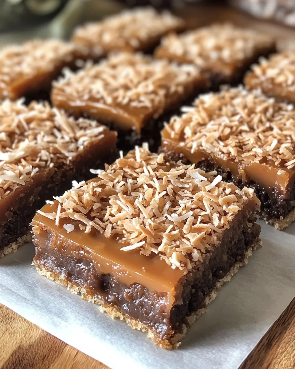 Ingredients for Irresistible Samoas Caramel Coconut Bars: A Sweet Treat You Can't Resist