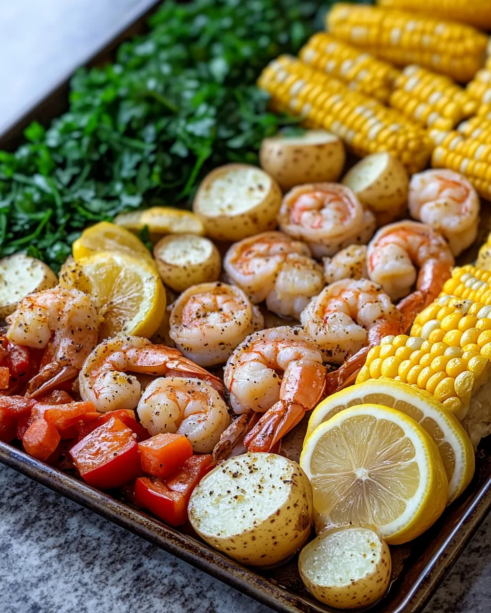 Ingredients for Sizzle and Serve: Easy Sheet Pan Shrimp Boil for Effortless Entertaining