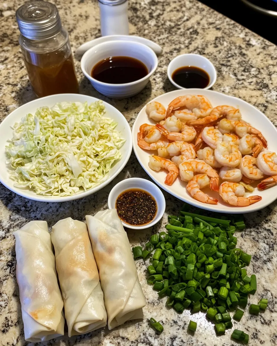 Ingredients for Shrimp and Bacon Egg Roll Bombs: A Flavor Explosion You Can't Resist