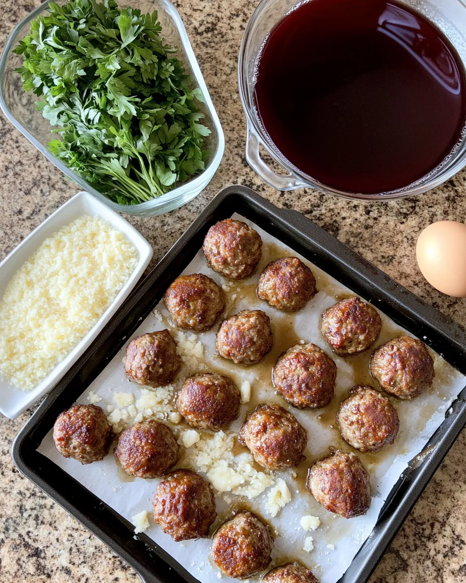 Ingredients for Savor the Richness: Braised Meatballs in Red Wine Gravy for Your Next Dinner Party