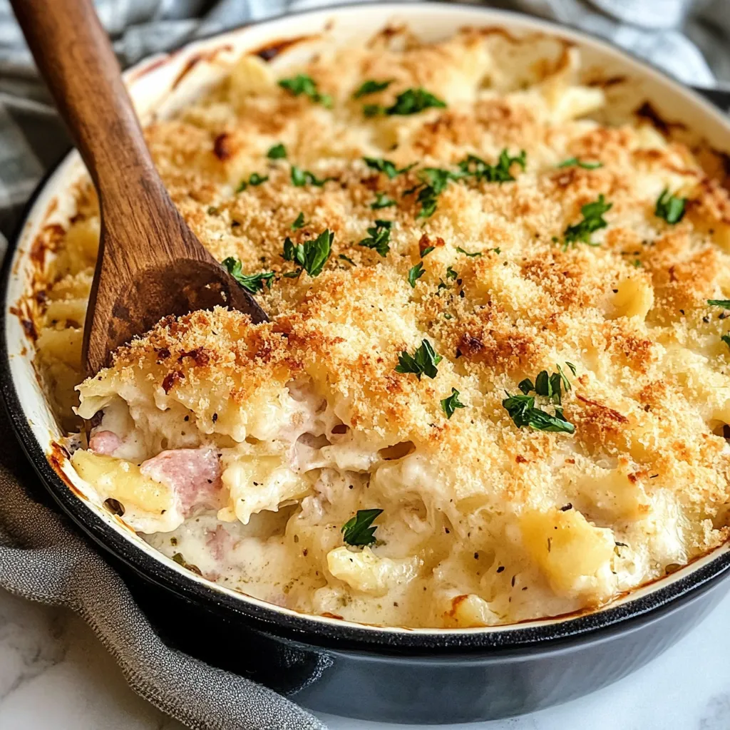 Photo of featured for Irresistibly Cheesy Chicken Cordon Bleu Casserole for the Ultimate Comfort Meal