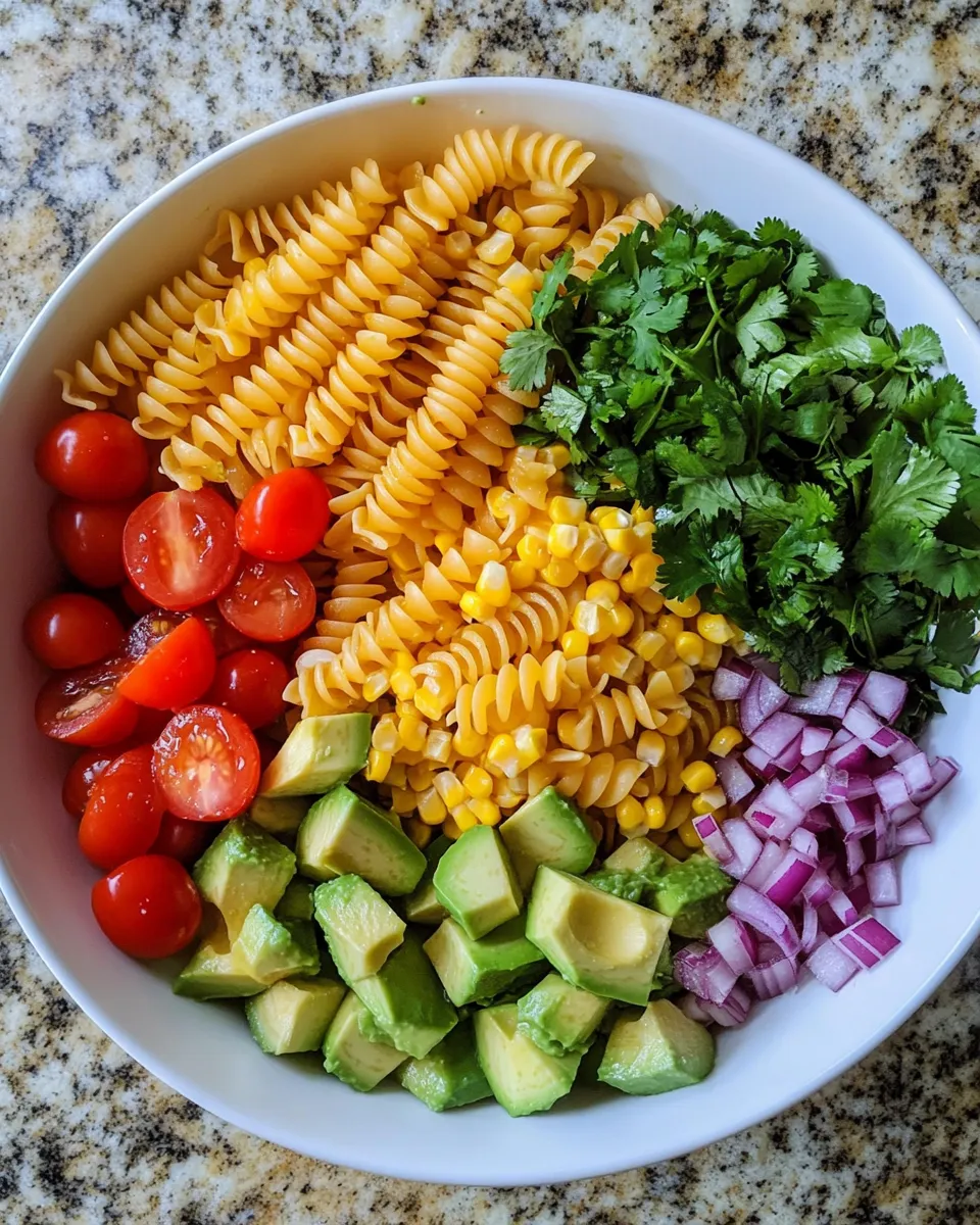 Ingredients for Zesty Cilantro Lime Pasta Salad: A Fresh Twist for Your Next Gathering