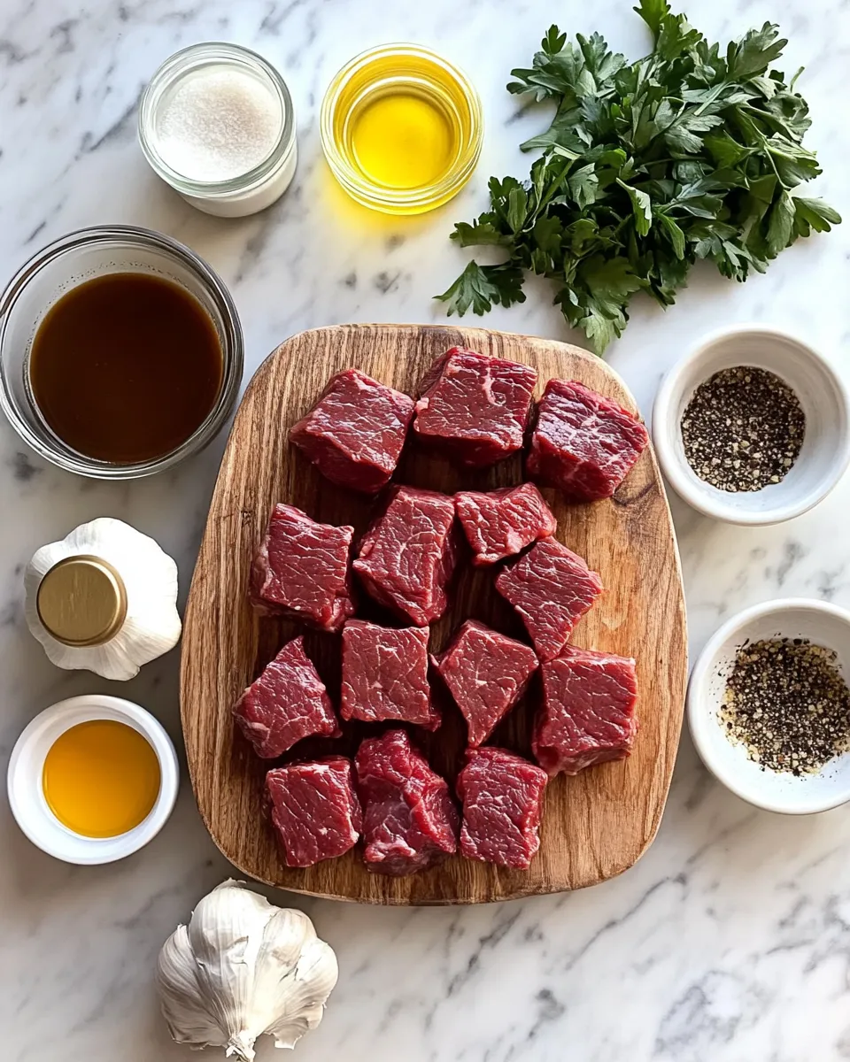 Ingredients for Savory Crockpot Steak Bites That Will Melt in Your Mouth