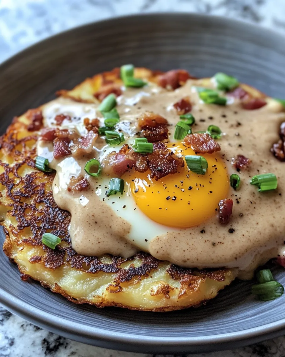 Ingredients for Savor the Crunch: Egg Topped Hash Browns with Bacon Gravy Delight