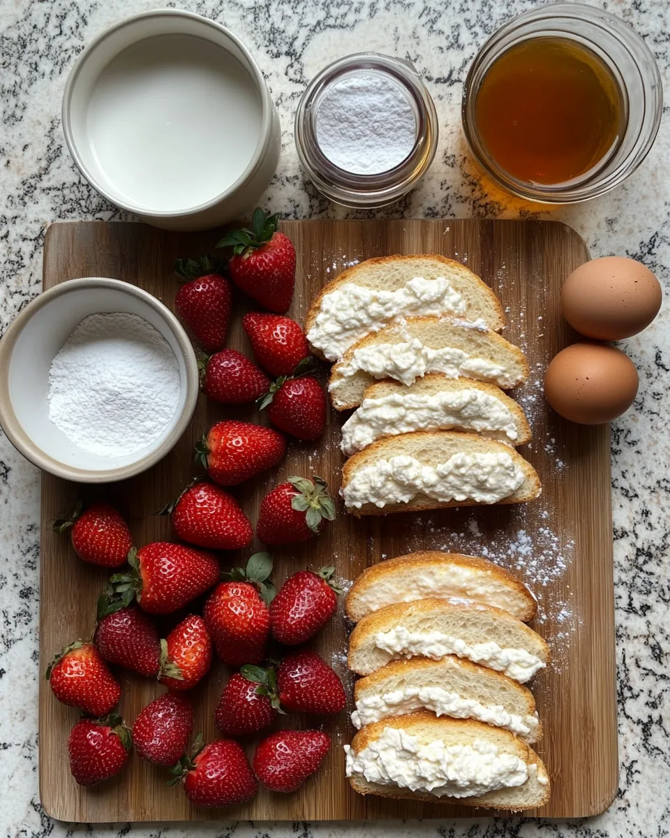 Ingredients for Indulge in Decadence: Fried Strawberry Cheesecake Sandwiches You Can't Resist