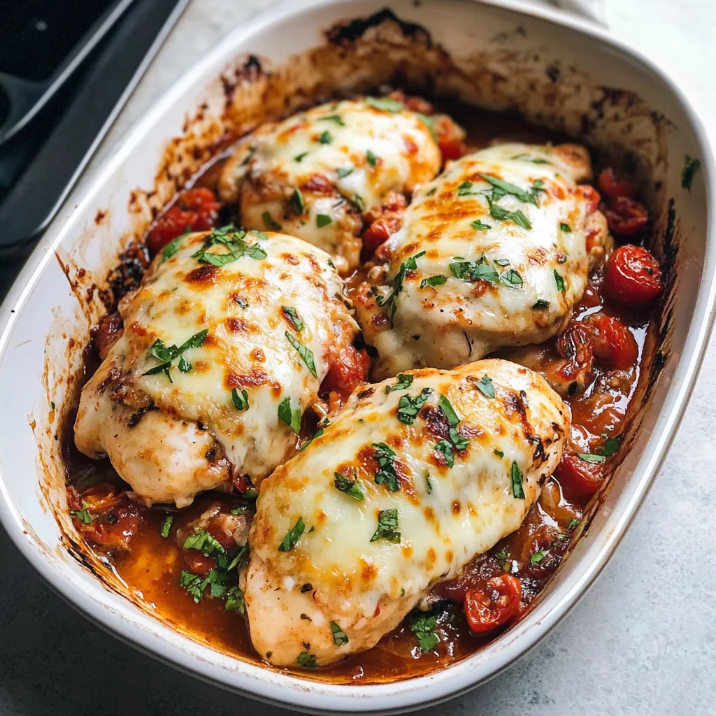 Photo of featured for Savor the Flavor: Garlic Tomato Chicken with Mozzarella Delight