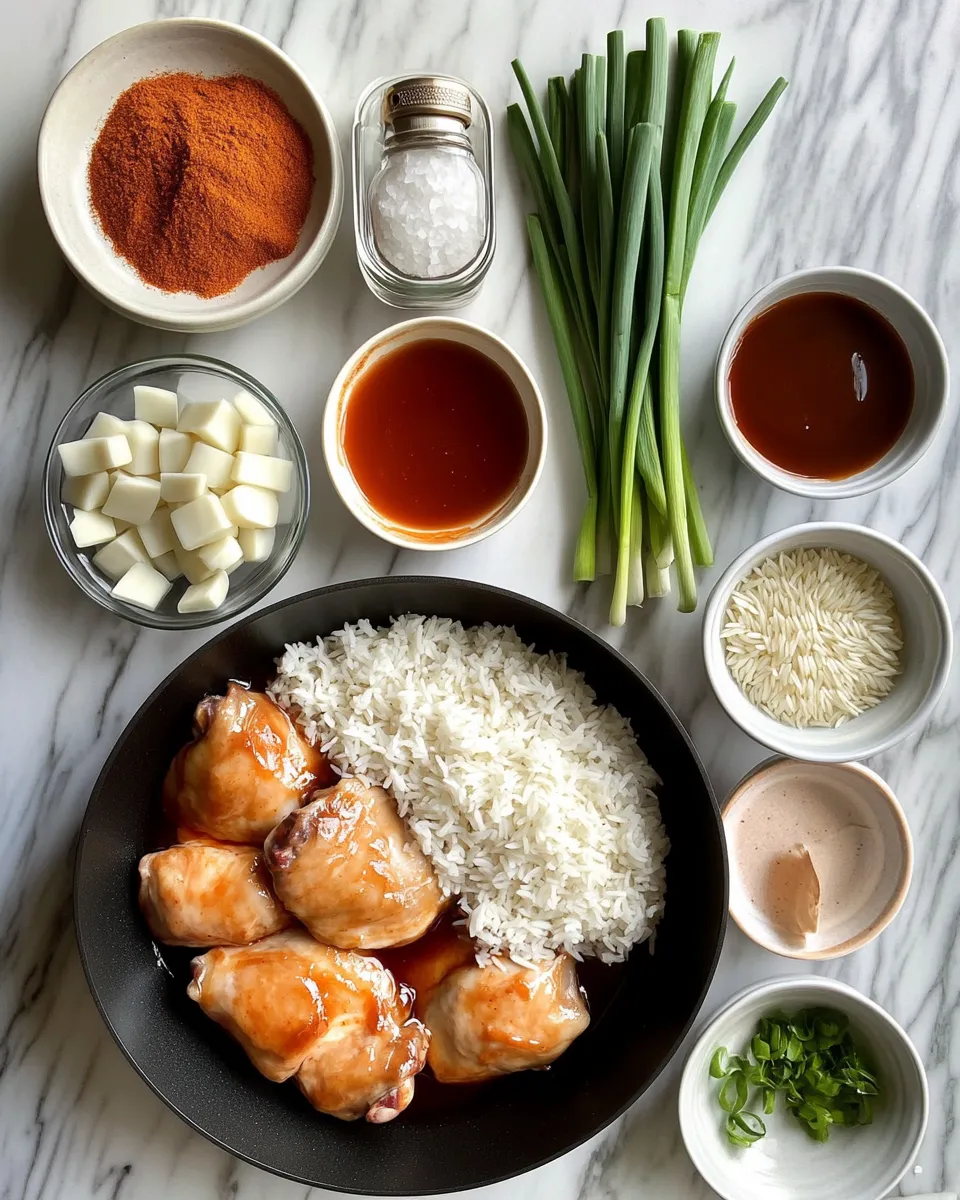 Ingredients for Savor the Simplicity: One-Pan Bold Honey BBQ Chicken Rice Delight