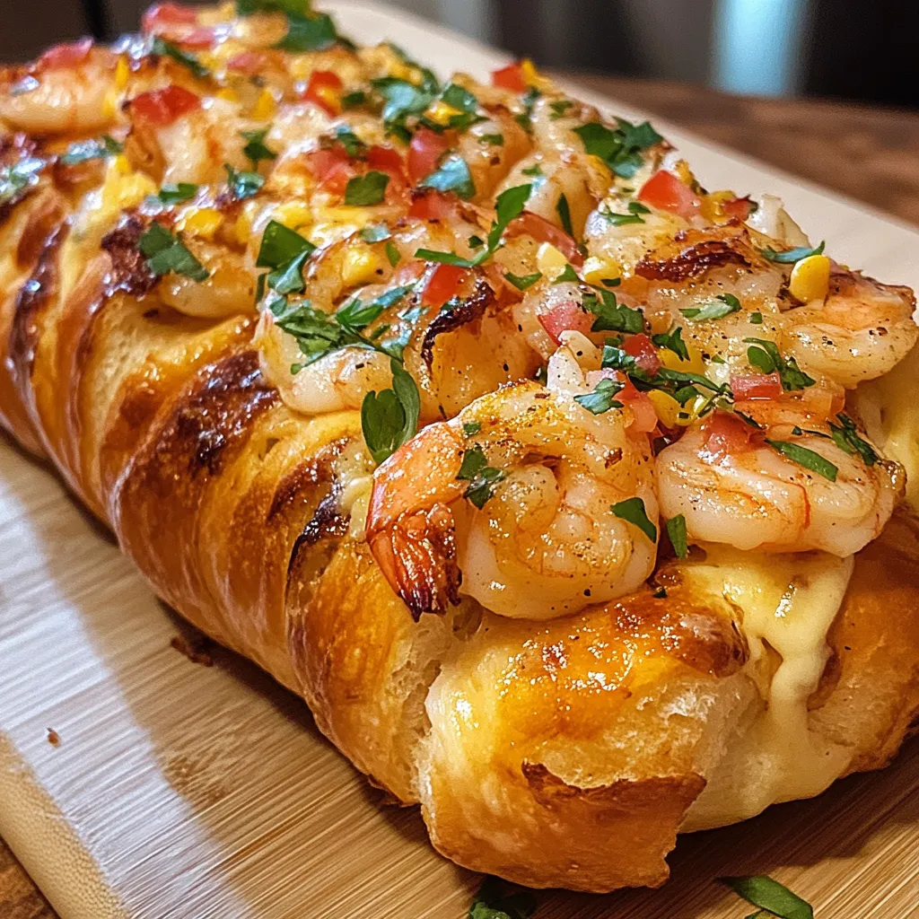 Photo of featured for Shrimp Nacho Bomb-Stuffed Garlic Braid Loaf: A Flavor Explosion You Can't Resist