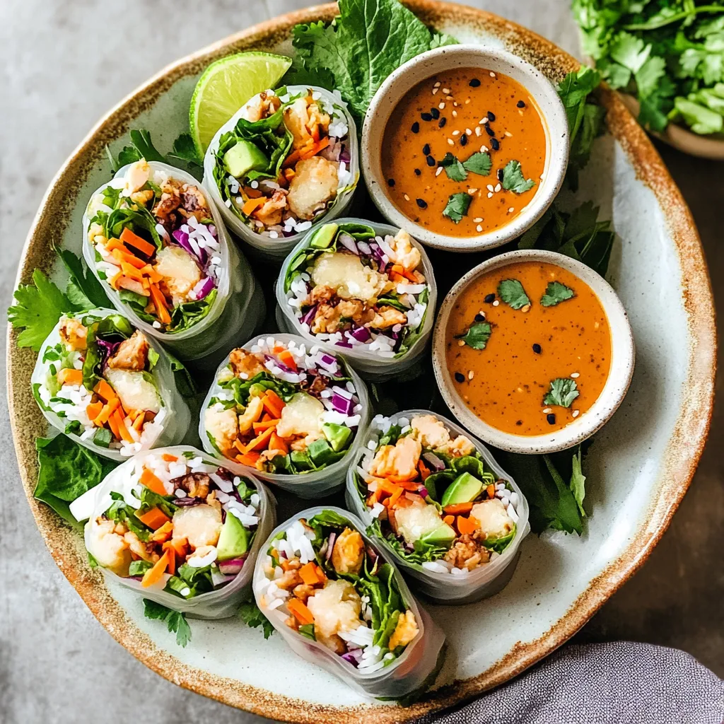 Photo of featured for Refreshing Summer Salad Rolls with Irresistible Thai Peanut Sauce