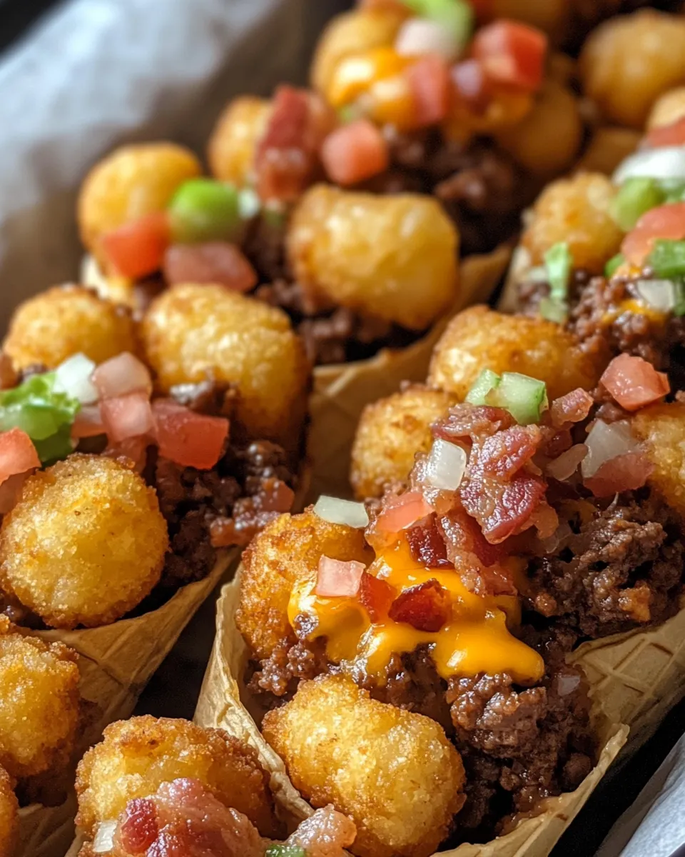 Ingredients for Bacon Cheeseburger Stuffed Tater Tot Cones: The Ultimate Comfort Food Delight