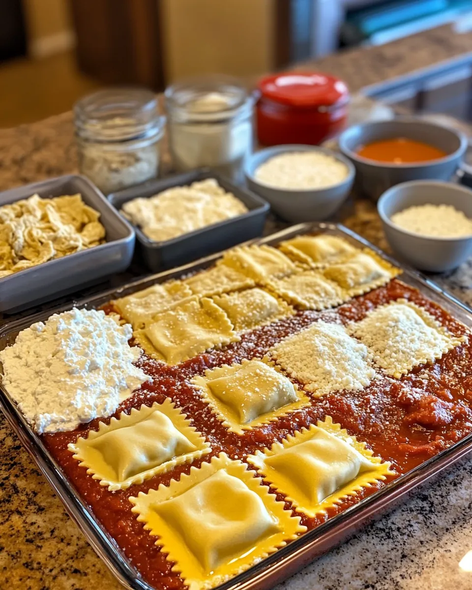 Ingredients for Heavenly Beef Ravioli Bake: A Comfort Food Delight