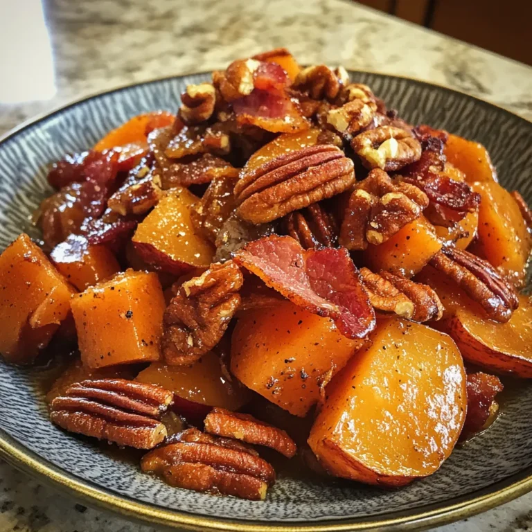Photo of featured for Sweet and Savory Delight: Candied Yams with Bacon and Pecans