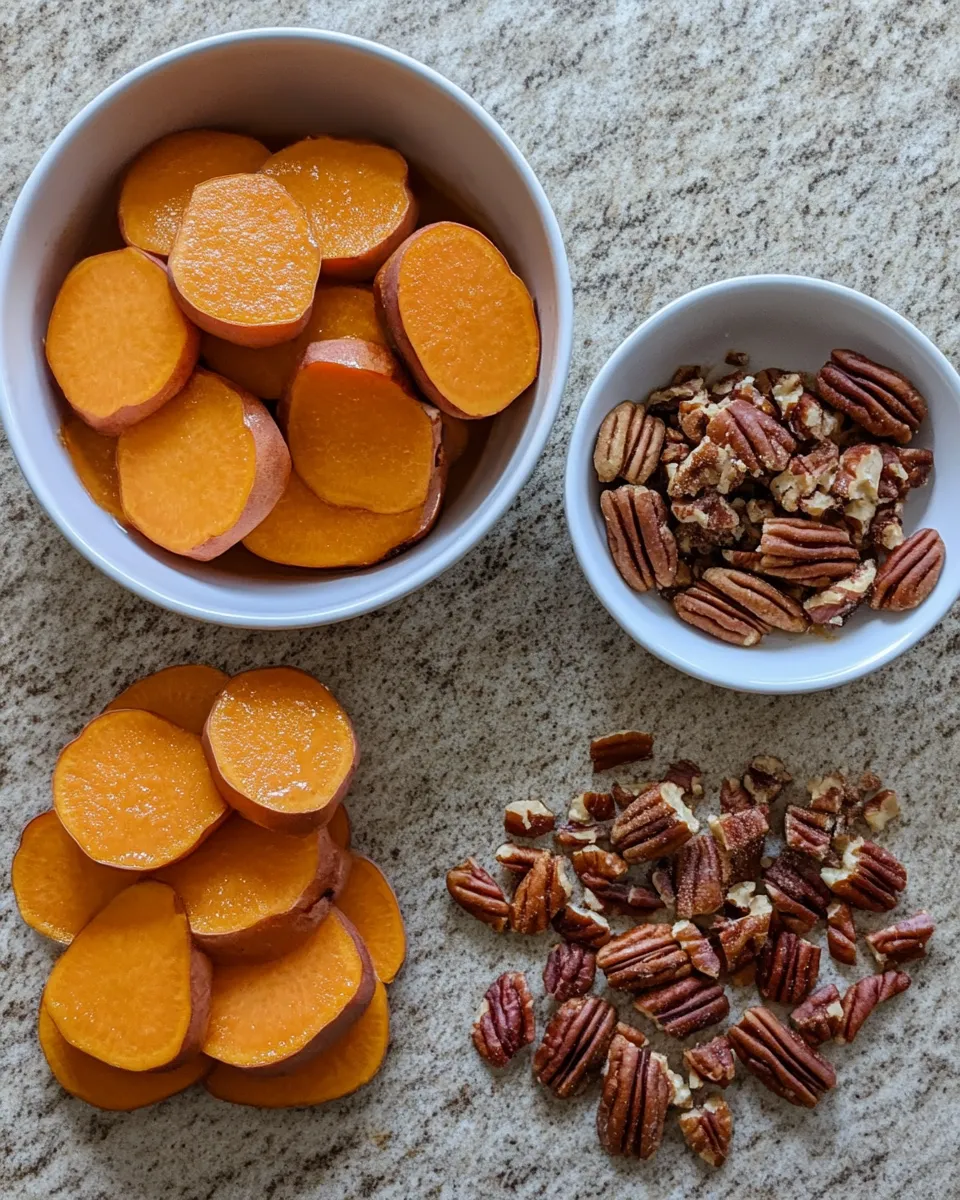 Ingredients for Sweet and Savory Delight: Candied Yams with Bacon and Pecans