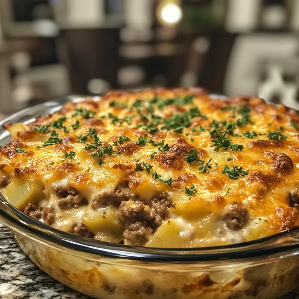 Photo of featured for Ultimate Cheesy Hamburger Potato Casserole: Comfort Food at Its Best
