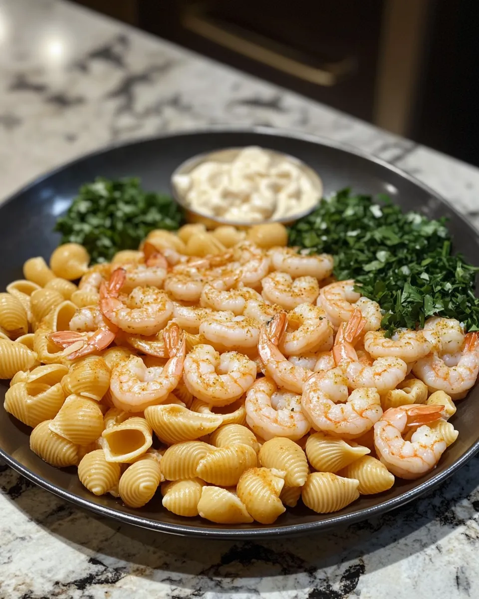 Ingredients for Indulge in the Bold Flavors of Creamy Cajun Shrimp Shell Pasta