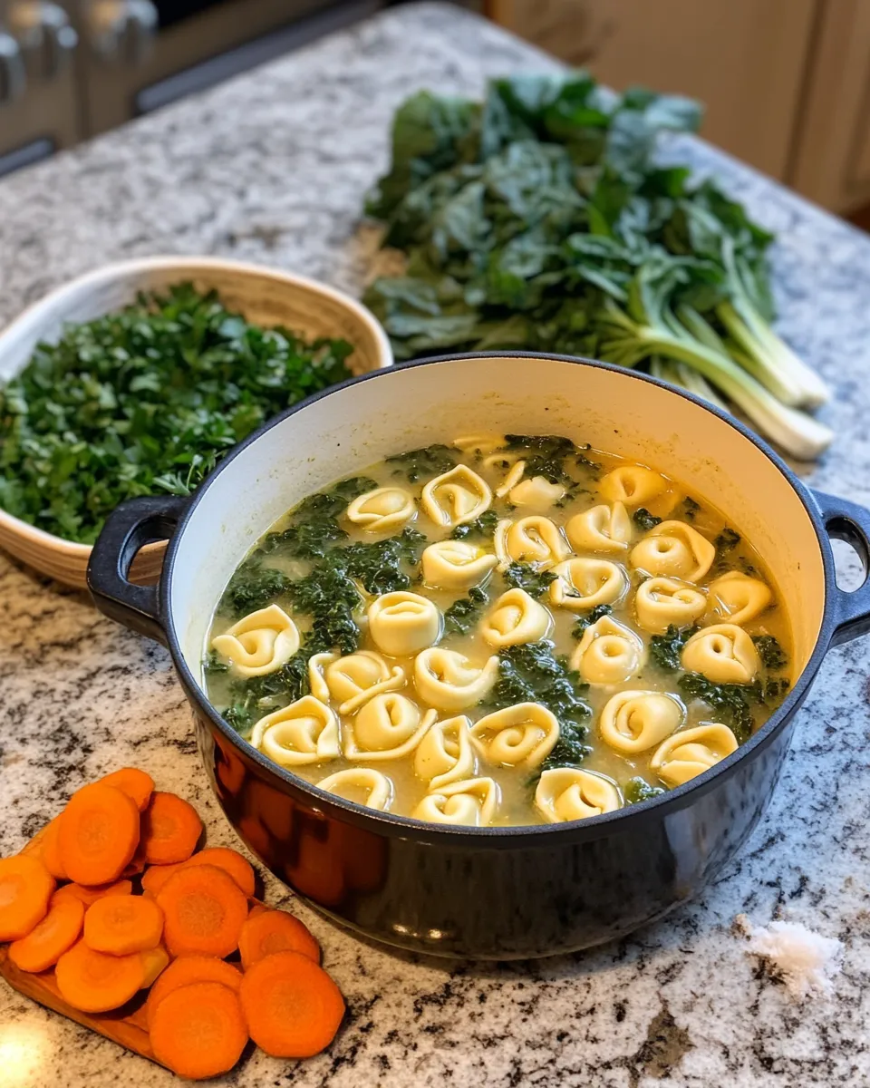 Ingredients for Wholesome Comfort: Dive into Creamy Tortellini Vegetable Soup Bliss