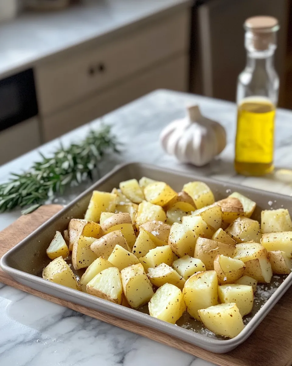 Ingredients for Irresistibly Golden Crunchy Oven-Baked Potatoes: The Perfect Side Dish Delight