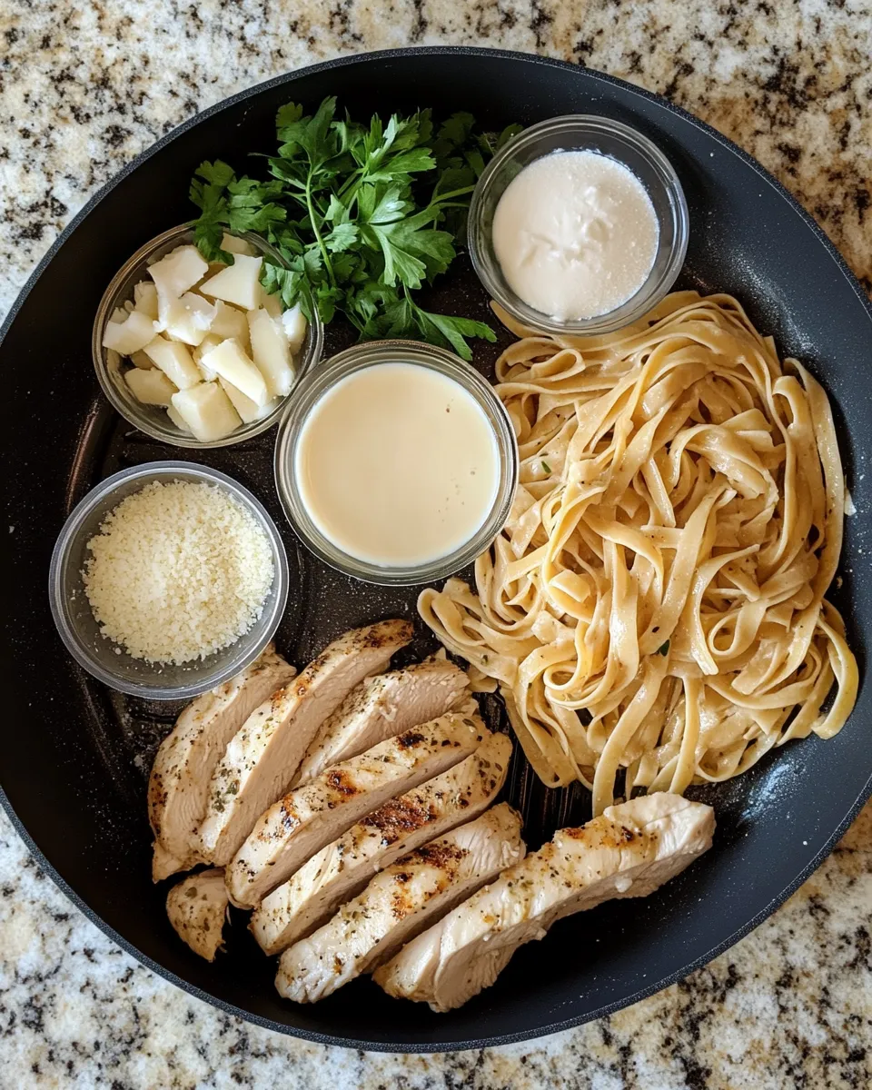 Ingredients for Fuel Your Fitness with High Protein Grilled Chicken Alfredo Pasta