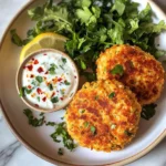 Photo of featured for Zesty Lemon Chickpea Patties with Creamy Yogurt Sauce Delight