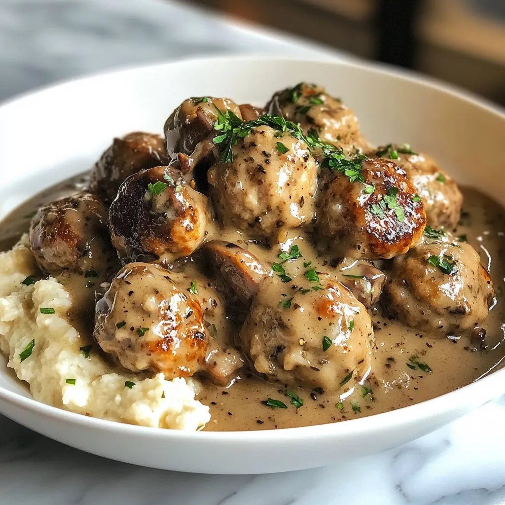 Photo of featured for Savory Meatballs in a Luxurious Mushroom Sauce Delights
