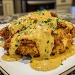 Photo of featured for Crunchy Pretzel Chicken Smothered in Irresistible Mustard-Cheddar Sauce