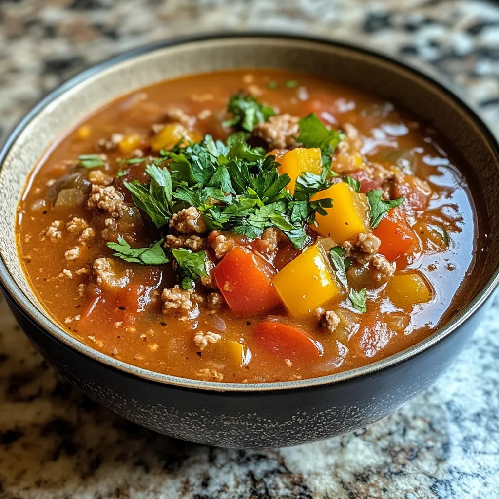 Photo of featured for Hearty Delights: Dive into the Comfort of Stuffed Bell Pepper Soup
