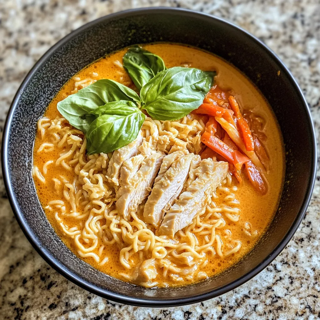 Photo of featured for Spice Up Your Dinner with Thai Red Curry Chicken Ramen Soup Delight