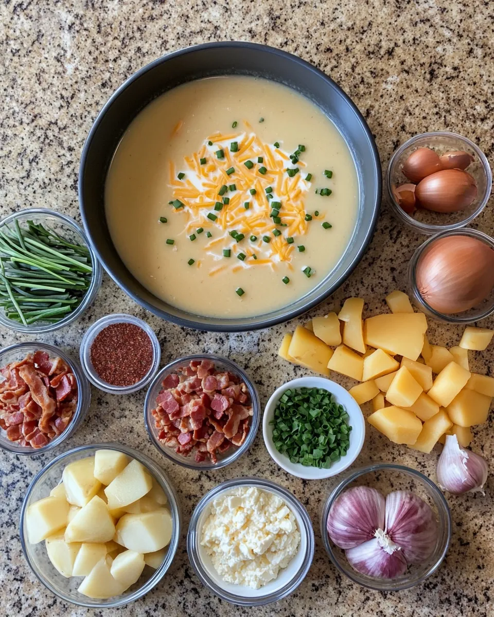 Ingredients for Savor the Flavors of Wisconsin: Irresistible Bacon and Potato Cheese Soup Recipe