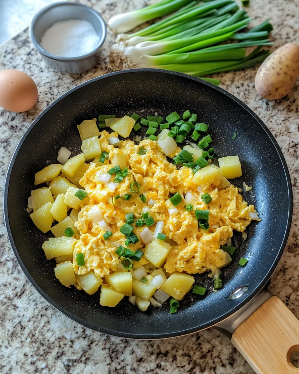 Ingredients for Sizzle Up Your Morning with a Cheesy Potato Egg Scramble Delight