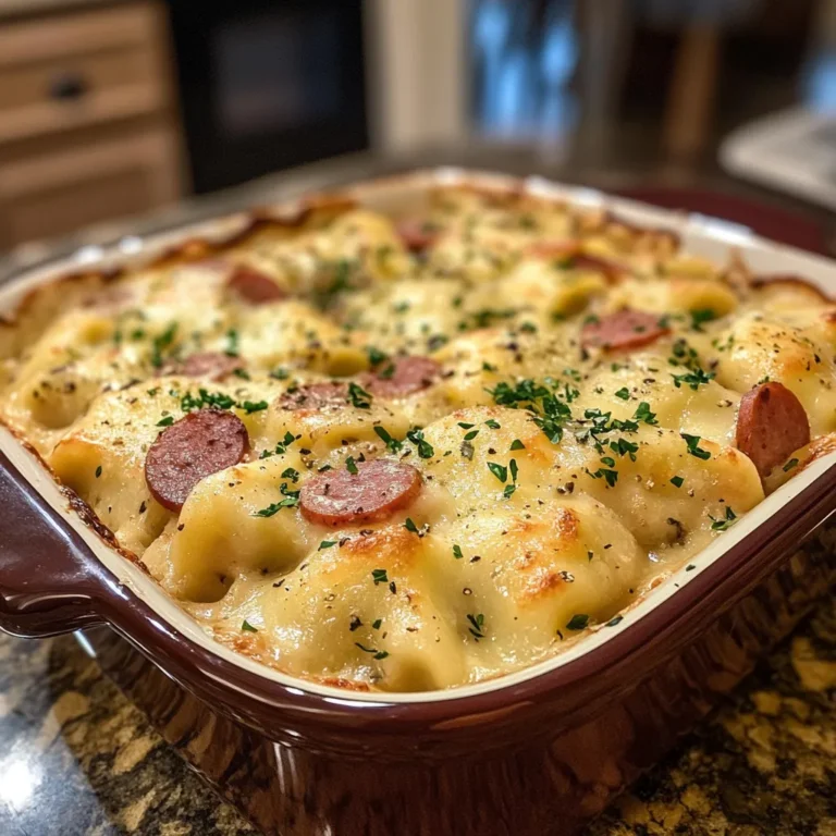 Photo of featured for Savor the Comfort: Easy Crockpot Pierogi Casserole with Kielbasa