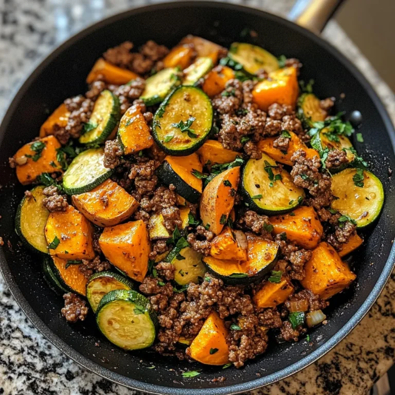 Photo of featured for Sizzling Skillet Delight: Ground Beef Zucchini and Sweet Potato Medley