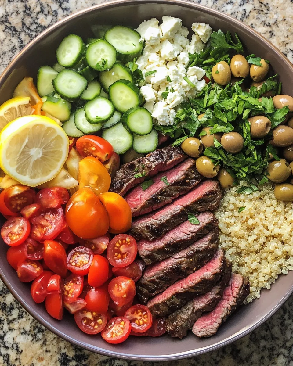 Ingredients for Savory Mediterranean Steak Bowls: A Flavorful Journey to the Mediterranean on a Plate