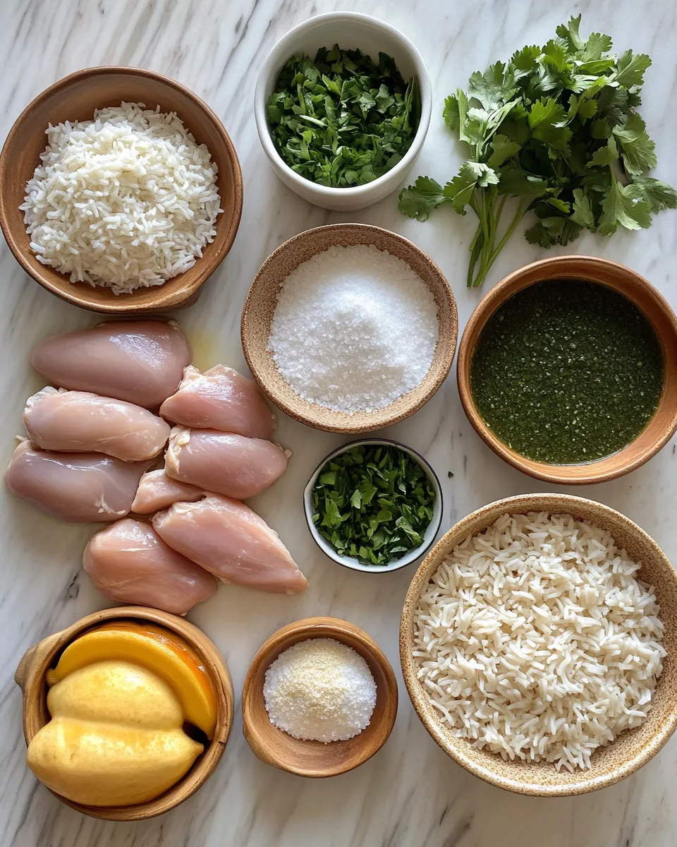 Ingredients for One-Pan Wonder: Salsa Verde Chicken & Rice Skillet Delight