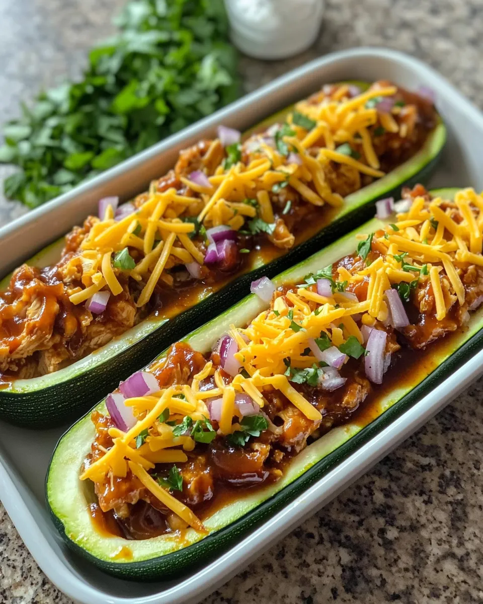 Ingredients for Savor the Flavor: Irresistible Sticky BBQ Chicken Zucchini Boats